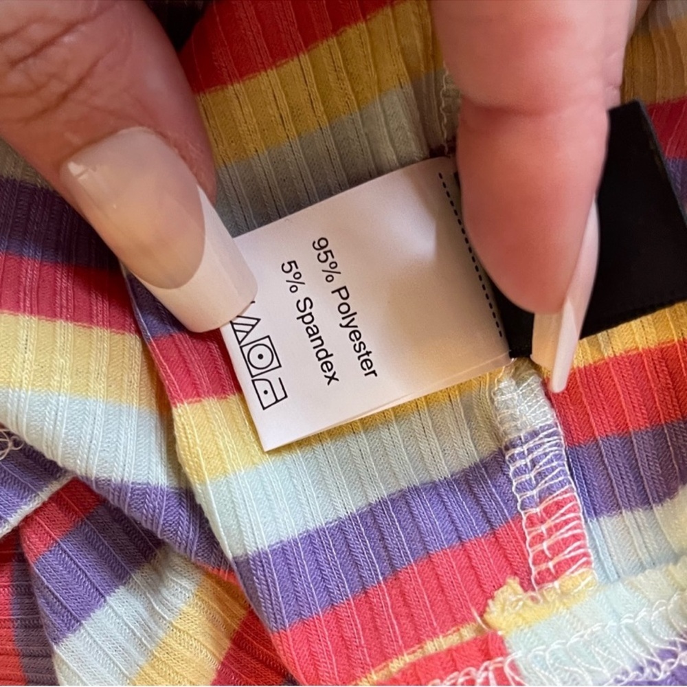 Cute Colorful Striped Front Knot Tank Top - Picture 2 of 4